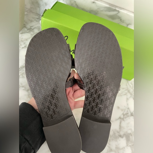 New Sam Edelman BAY Brown Patent Leather Slide Cut Out Sandals Size 7.5 - Picture 5 of 7